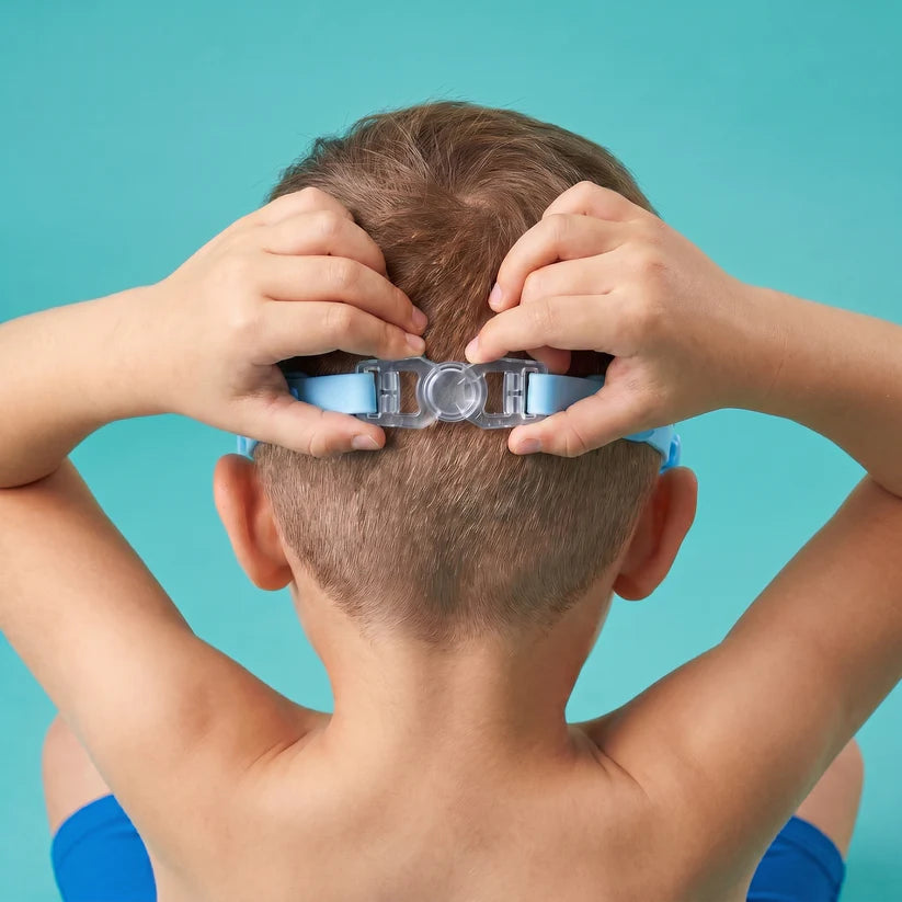Plastekid occhialini da nuoto per bambini con ponte nasale in silicone.2x