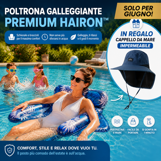 Poltrona galleggiante premium Hairon™ +Cappello da mare impermeabile gratuito.