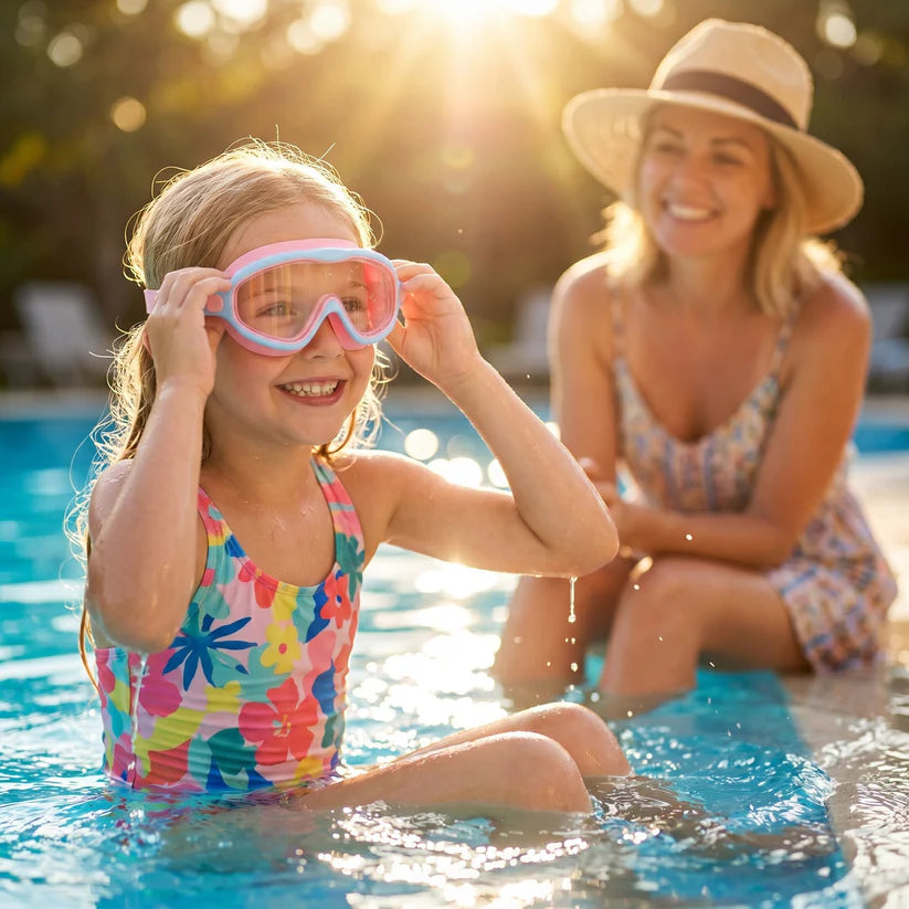 Plastekid occhialini da nuoto per bambini con ponte nasale in silicone.2x