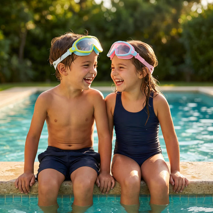 Plastekid occhialini da nuoto per bambini con ponte nasale in silicone.2x